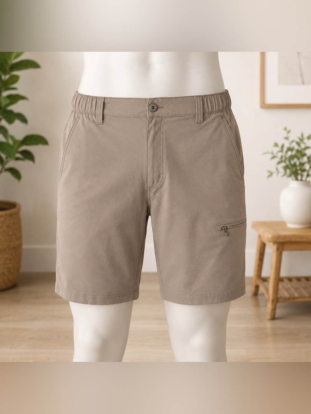 NWT Weatherproof Vintage Men’s Tech Shorts Size 36 Tan Khaki 9” Inseam UPF 50